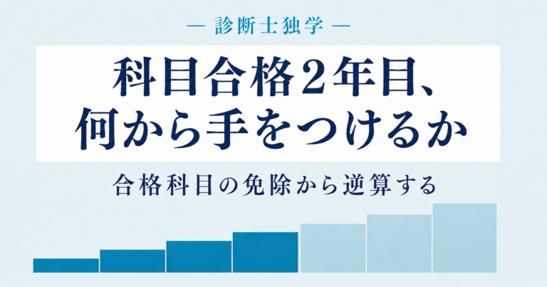 中小企業診断士 科目合格2年目、残り科目の優先順位を合格科目の免除が切れる締め切りから逆算して決めることを示すアイキャッチ画像